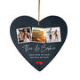 Personalised Couples Photo Slate Heart Hanging Decoration 15 X 16cm, thumbnail 5 of 7