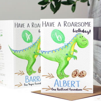 Personalised Dinosaur Relation Birthday Card, 8 of 9