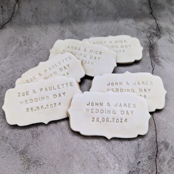 Personalised Plaque Wedding Gift Biscuits, 4 of 5