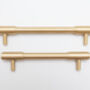 Solid Satin Brass Kitchen Pull Handles With Round Ends, thumbnail 4 of 6
