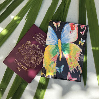 Folk Butterflies Leather Passport Case, 3 of 3