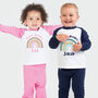 Personalised Pink Or Navy Rainbow Pyjamas, thumbnail 1 of 5