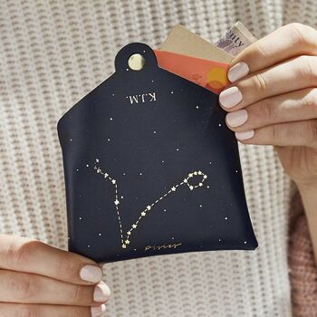 Personalised Star Sign Coin Purse + Keyring Set, 2 of 8