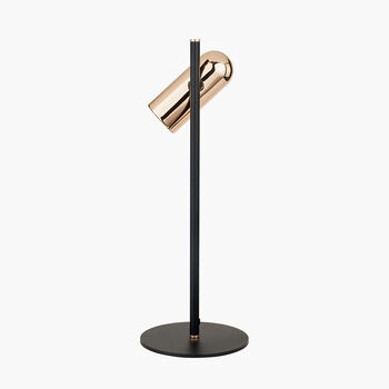 Black And Rose Gold Metal LED Table Lamp, 4 of 11