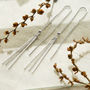 Sterling Silver Tassel Threader Earrings, thumbnail 2 of 4
