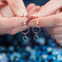 Rose Gold Plated Circle Birthstone Earrings, thumbnail 3 of 8