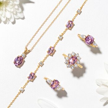 Pink Sapphire Bracelet In Sterling Silver And Gold, 7 of 12