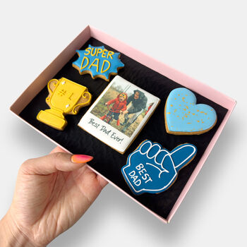 Personalised Edible Photo Best Dad Father's Day Letterbox Iced Cookies, 4 of 11