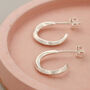 Sterling Silver Curved Small Hoop Earrings, thumbnail 10 of 11