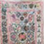 Authentic Pink Hand Embroidered Suzani Bedspread Throw, thumbnail 2 of 3