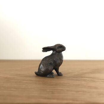 Miniature Bronze Rabbit Sculpture 8th Anniversary Gift, 12 of 12