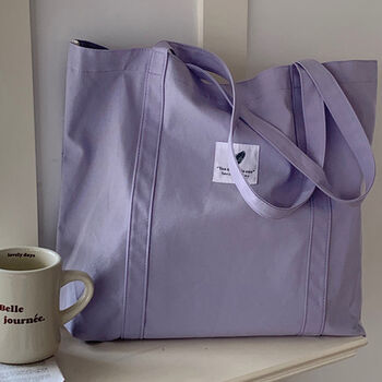 Lavender Extra Large Canvas Shoulder Bags, 2 of 5