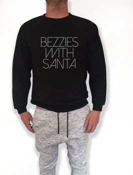 'Bezzies With Santa' Slogan Sweatshirt, 3 of 3