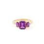 Sterling Silver Gold Plated Amethyst And Diamond Trilogy Ring, thumbnail 3 of 6
