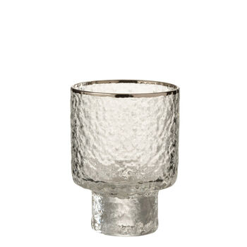 Rippled Water Glasses With Silver Rim Set Of Six, 2 of 3