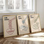 Japanese Food Kitchen Prints | Set Of Three Sushi, Ramen And Gyoza Art, thumbnail 1 of 12