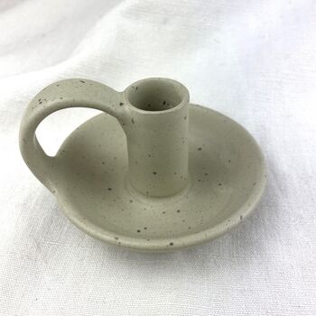 Fair Trade Stoneware Hand Candlestick Holder With Plate, 10 of 12