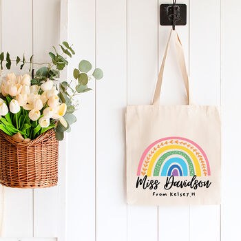 Teacher Tote Bag | Rainbow | Personalised, 2 of 3