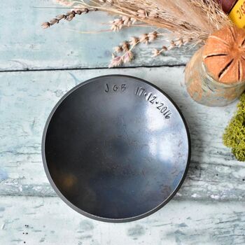 Personalised Smooth 11th Anniversary Round Steel Dish, 4 of 5
