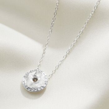 Moon Phase Necklace With Diamonds In Sterling Silver, 10 of 12