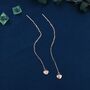 Tiny Heart Threader Earrings In Sterling Silver, thumbnail 6 of 11