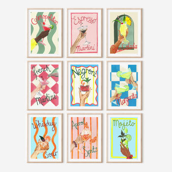 Aperol Spritz Cocktail Art Print – Vibrant Kitchen And Bar Décor, 6 of 10