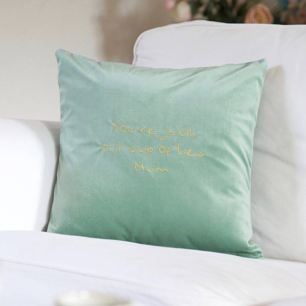 Personalised Embroidered Meaningful Words Cushion By Lisa Angel