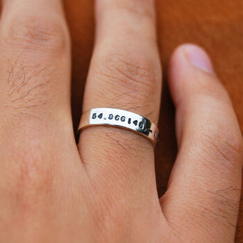 Men's Silver Personalised Eternity Ring, 9 of 12