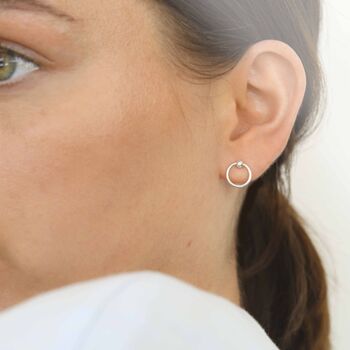 Sterling Silver Circle Studs, 2 of 5