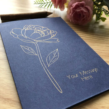 Thank You Bridesmaid Personalised Peony Flower Gold Foil Wedding Card, 2 of 12