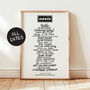 Oasis 2025 Setlist Print, thumbnail 1 of 8