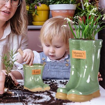 Buckden Personalised Welly Boots Planter, 3 of 8