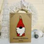 Personalised Grandson Gnome Christmas Card Decoration, thumbnail 9 of 10