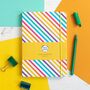 Rainbow Notebook | Elastic Enclosure | Striped Pattern, thumbnail 1 of 6