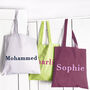 Personalised Elegant Name Colours Tote Bag, thumbnail 1 of 6