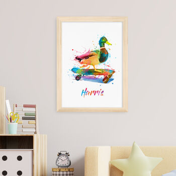 Personalised Watercolour Animal Wall Print, 8 of 12