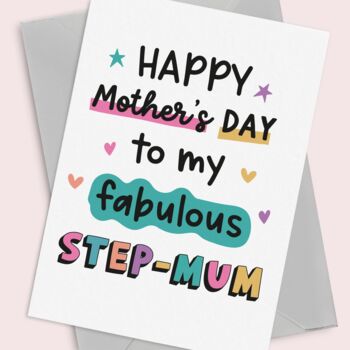 Fabulous Step Mum Mothers Day Card, 4 of 5
