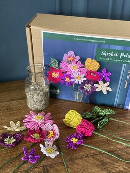 Sherbet Petals Vase Of Flowers Craft Kit, 4 of 6