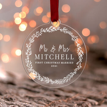 First Christmas As Mr And Mrs, Married Couple Bauble, 10 of 10