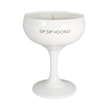 Scented Soy Candle In A Champagne Glass With A Quote, 5 of 7