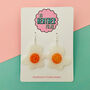 Large Fried Egg Earrings, thumbnail 1 of 2