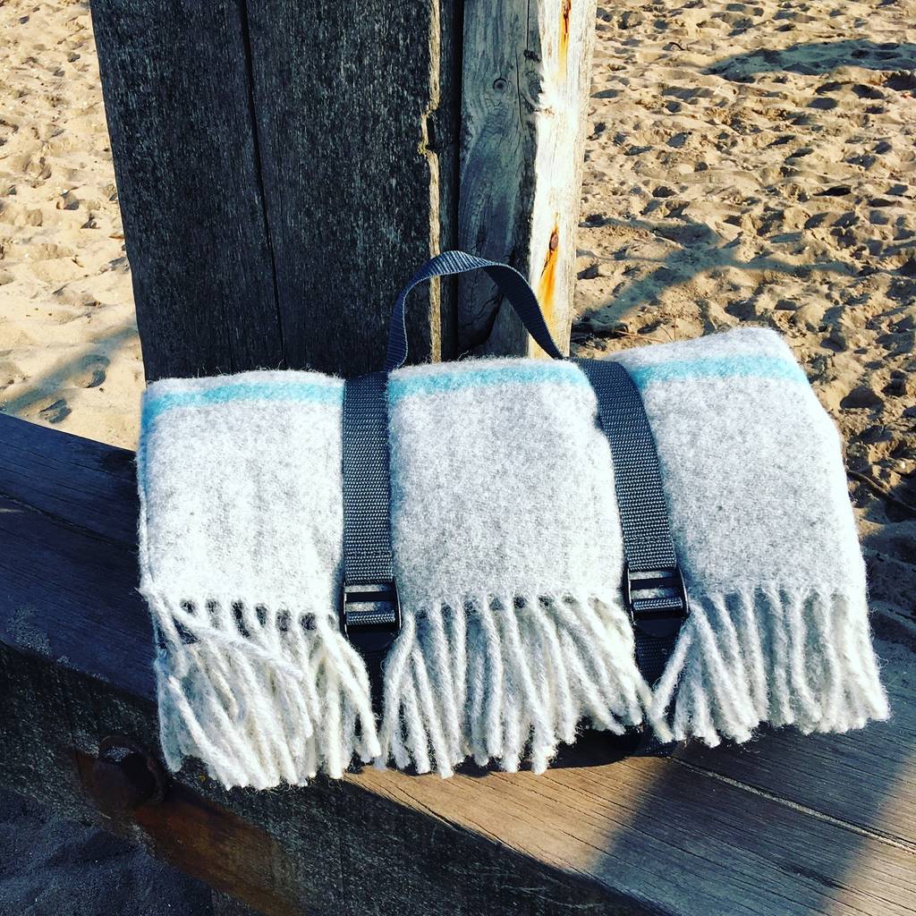 Wool Picnic Rug With Waterproof Backing By Rockwell Wilde Wool Picnic Rug With Waterproof Backing