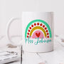 Personalised Teacher Mug 'Apple Rainbow', thumbnail 1 of 2