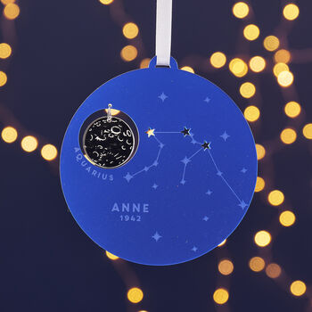 Personalised Star Sign Zodiac Christmas Tree Ornament, 4 of 5