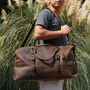 Zip Detail Genuine Leather Holdall, thumbnail 11 of 12