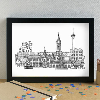 Düsseldorf Skyline Travel Art Print Unframed, 3 of 6