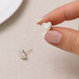 Sterling Silver Mother Of Pearl Heart Stud Earrings – 8mm, thumbnail 3 of 8