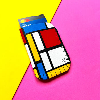 Personalised Mondrian Card Holder For Travel Cards And Business Cards, 3 of 4
