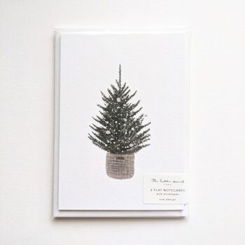 'Simple Christmas Tree' Pack Of Six Flat Notecards, 2 of 5