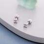 Extra Tiny Four Ball Cluster Screw Back Earrings, thumbnail 6 of 12